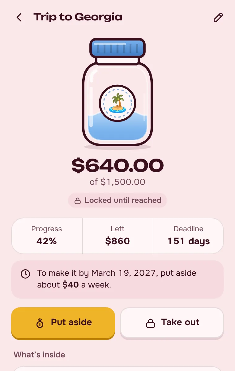 Una meta: plan semanal e historial