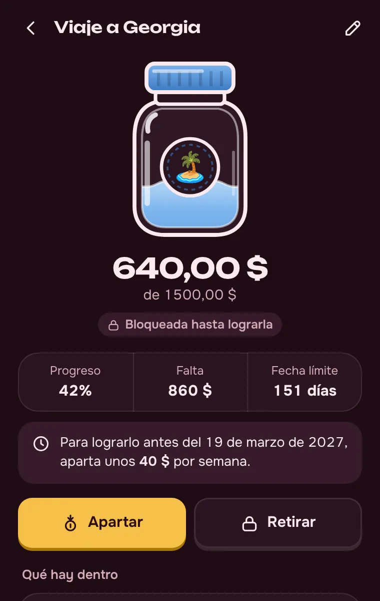 Una meta: plan semanal e historial