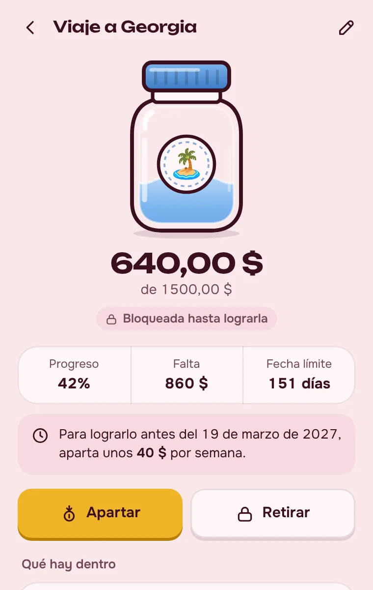Una meta: plan semanal e historial