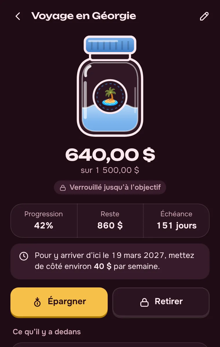 Una meta: plan semanal e historial