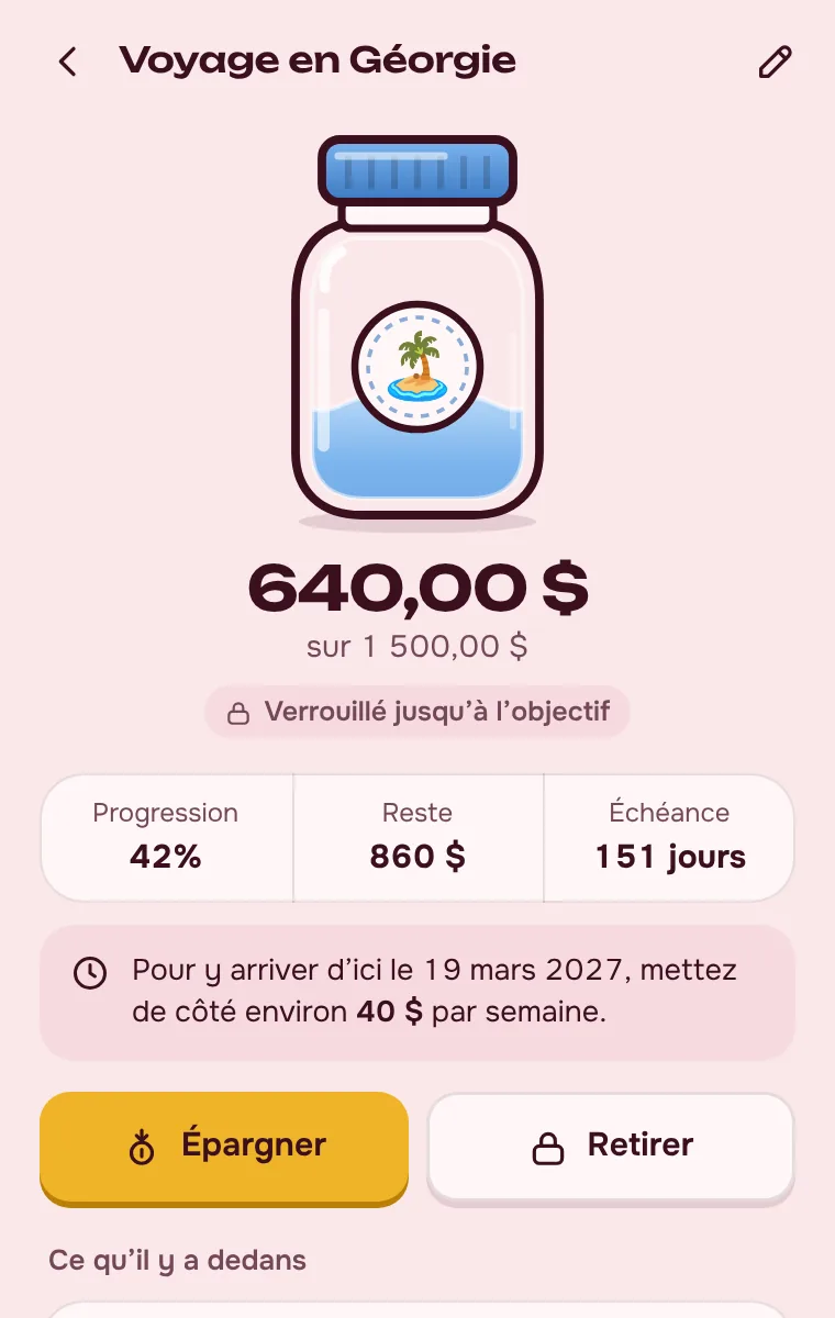 Una meta: plan semanal e historial